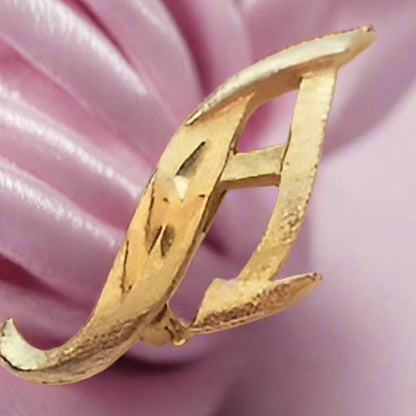 Vintage Gold Tone Letter A Brooch