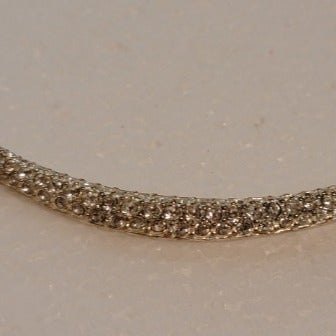 Silver Tone Pave Crystal Choker Necklace