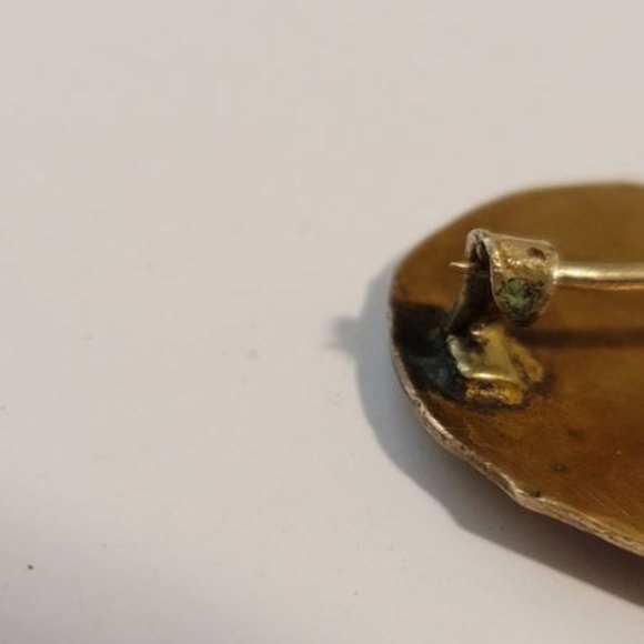 Vintage ROMA Copper Coin Brooch