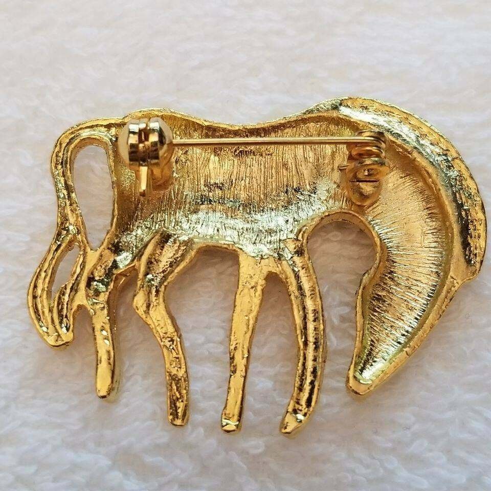 Gold Tone Zebra Brooch