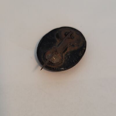 Vintage Black Oval Brooch