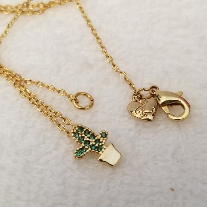 Tiny Cactus Charm Necklace
