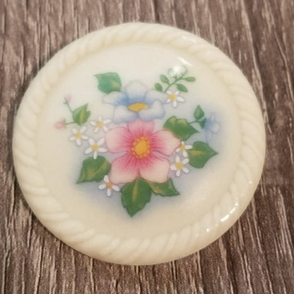 Vintage Avon Ceramic Flower Brooch