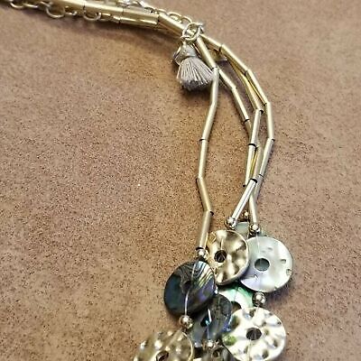Abalone Disk Bead Multi Strand Necklace