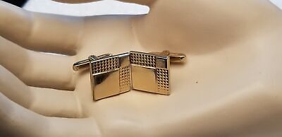 Vintage Hickok USA Gold Tone Square Cufflinks