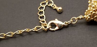 Gold Tone Rolled Mesh Necklace