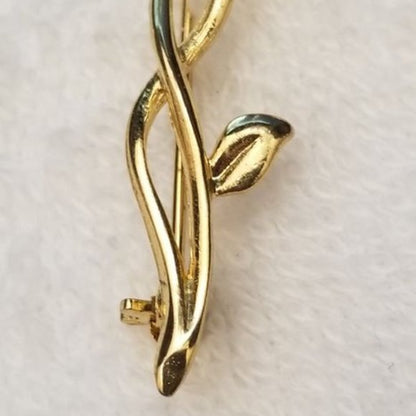 Vintage New View Gold Tone Rose Brooch – Floral Pin Jewelry