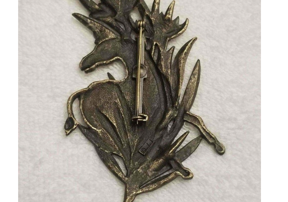 Vintage Zebra Brooch
