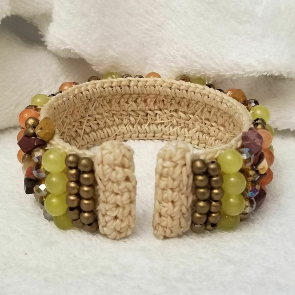 Crocheted Beaded Cuff Bracelet