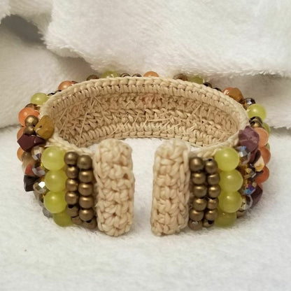 Crocheted Beaded Cuff Bracelet