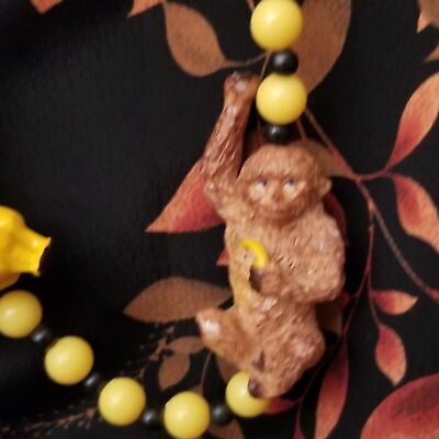 Vintage Monkey & Banana Necklace