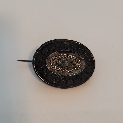 Vintage Black Oval Brooch