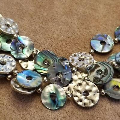 Abalone Disk Bead Multi Strand Necklace