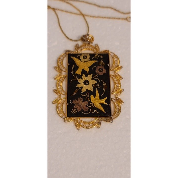 Vintage Damascene Pendant