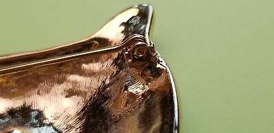 Gold Tone Green Eyed Tiger Brooch