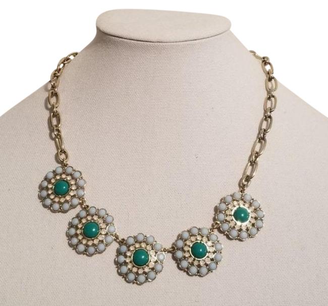 Green Gold Tone Statement Necklace