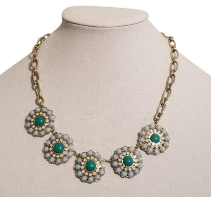 Green Gold Tone Statement Necklace