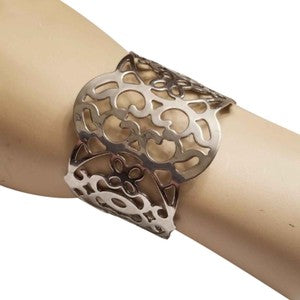 Silver Tone Open Work Lia Sophia Cuff Bracelet