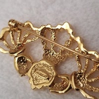 Gold Tone Claddagh Hands & Crown Brooch