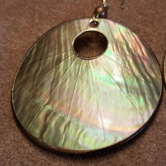 Gold Plated Mother Of Pearl Earrings