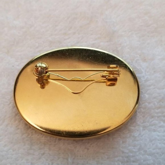 Vintage Red Flower Motif Brooch