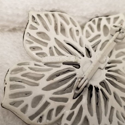 Black & White Flower Brooch