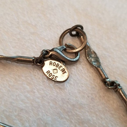 Long Silver Tone Robert Rose Rope Necklace