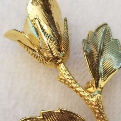 Gold Color Rose Brooch