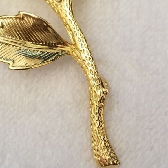 Gold Color Rose Brooch