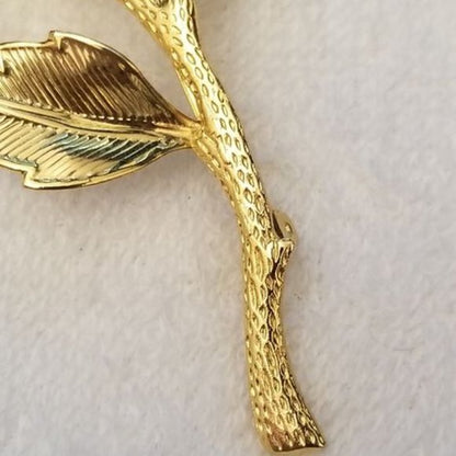 Gold Color Rose Brooch