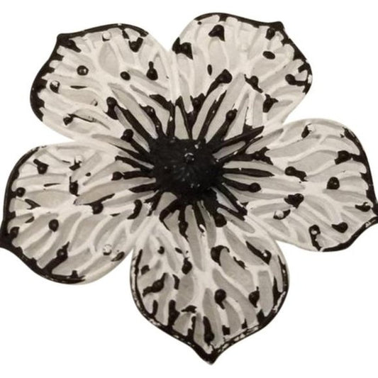 Black & White Flower Brooch