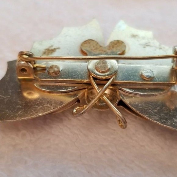 Vintage Spotted Conch Shell Butterfly Brooch