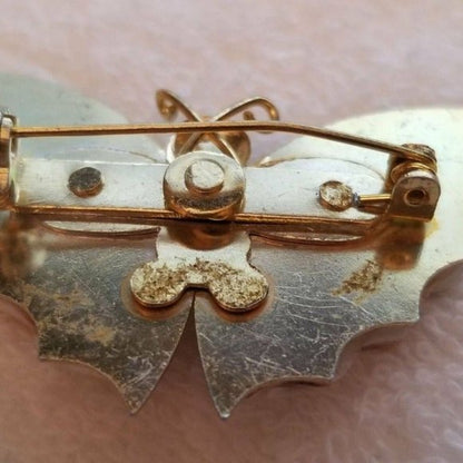 Vintage Spotted Conch Shell Butterfly Brooch