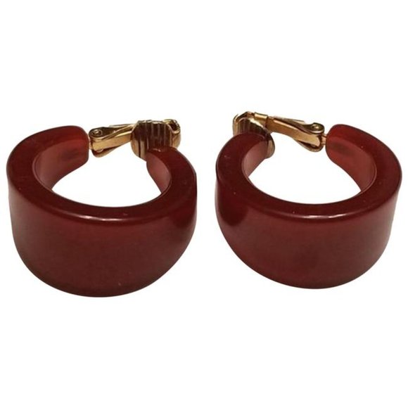 Vintage Bakelite Clip On Earrings