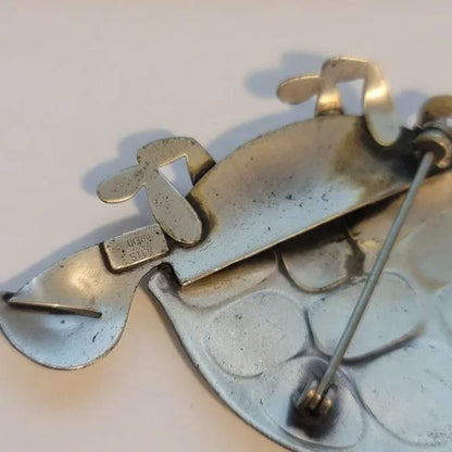 Vintage Sterling Turtle Brooch