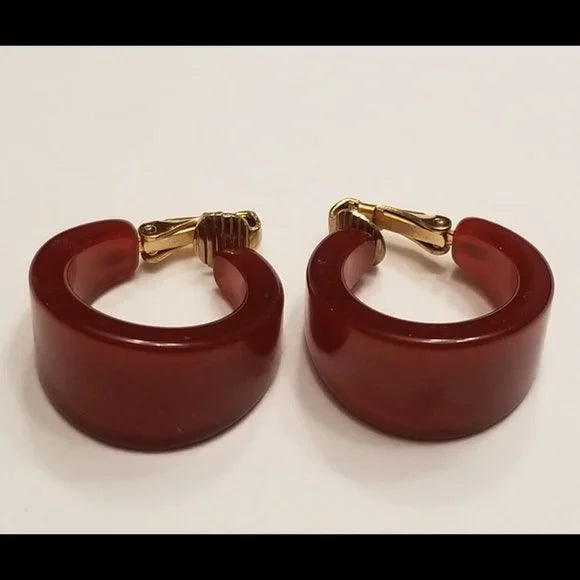 Vintage Bakelite Clip On Earrings