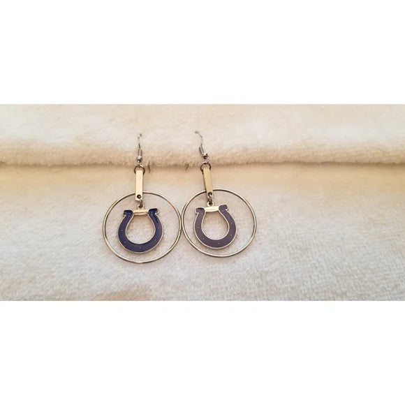 2010 Blue & Silver Indianapolis Colt Football Earrings