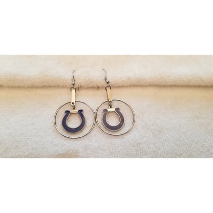 2010 Blue & Silver Indianapolis Colt Football Earrings
