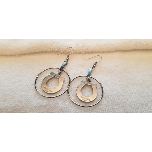 2010 Blue & Silver Indianapolis Colt Football Earrings