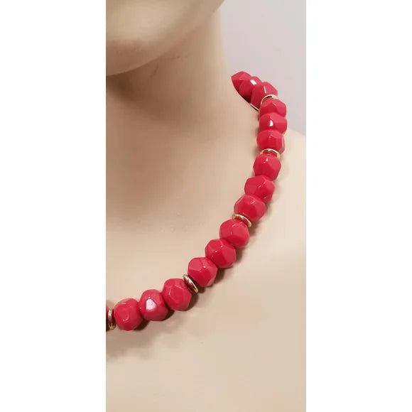 Vintage Red Bead Necklace