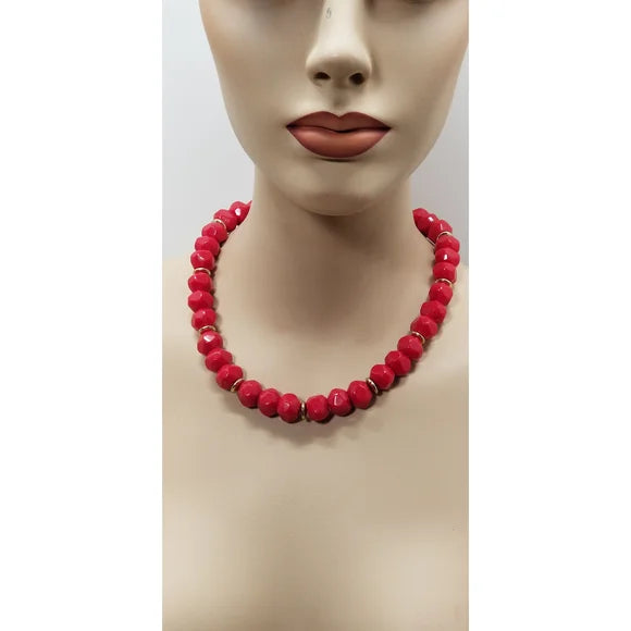 Vintage Red Bead Necklace