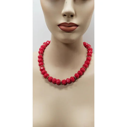 Vintage Red Bead Necklace