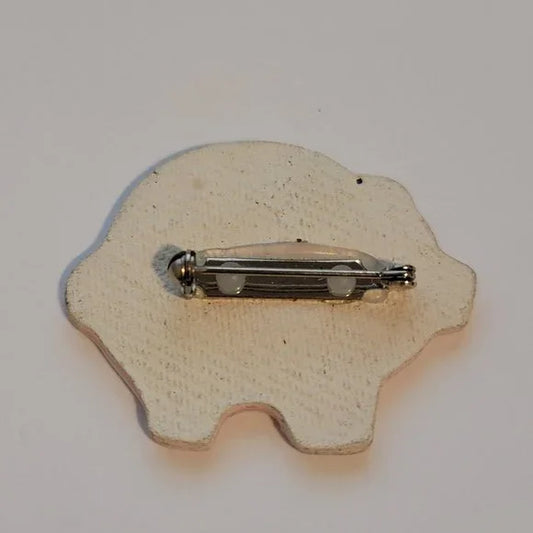 Pink Clay Piglet Brooch