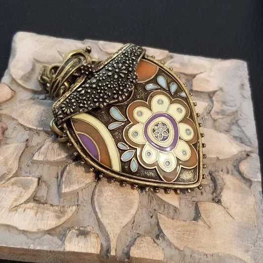 Copper Colored Love Peace Necklace