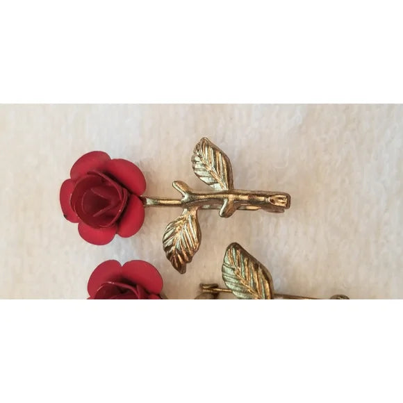 Lot of 5 Rose Brooches