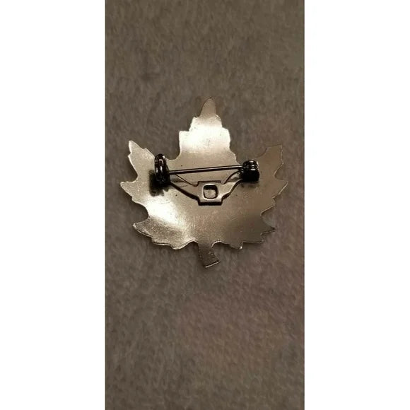Vintage Silver Tone Maple Leaf Brooch