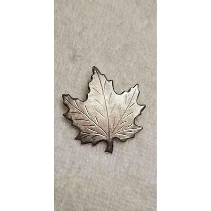 Vintage Silver Tone Maple Leaf Brooch
