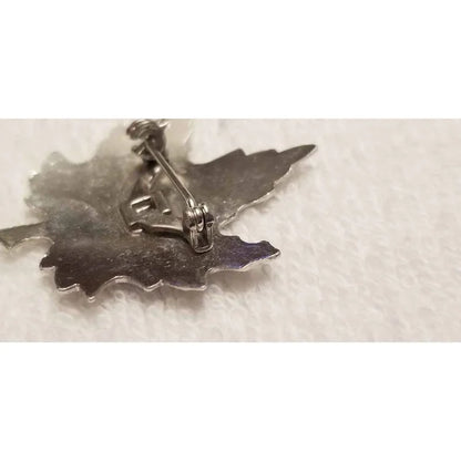 Vintage Silver Tone Maple Leaf Brooch