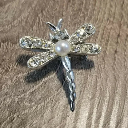 Small Rhinestone Dragonfly Brooch