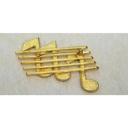 Enamel Staff & Notes Brooch
